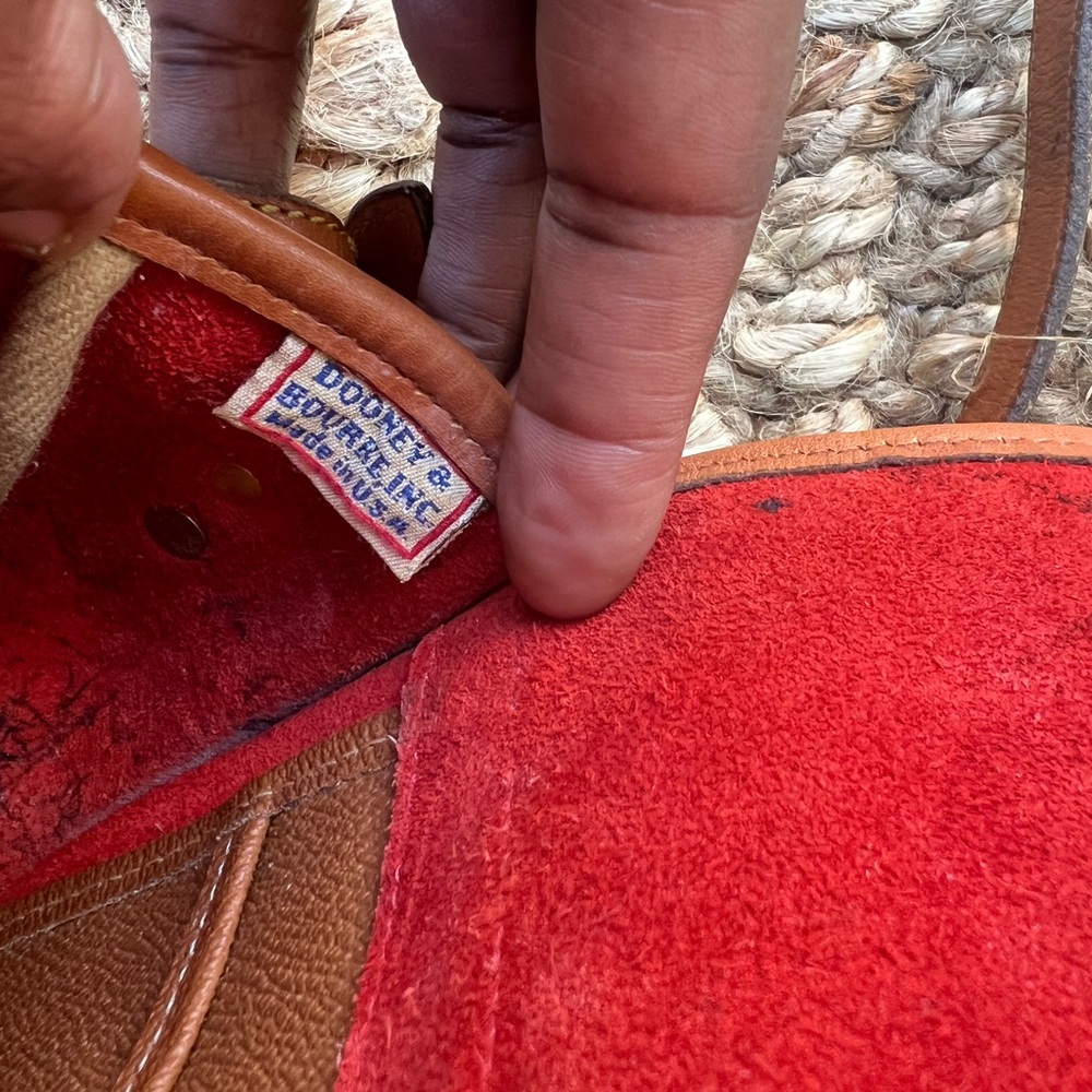 Dooney & Bourke Red and Tan saddle Crossbody Bag - Picture 14 of 14
